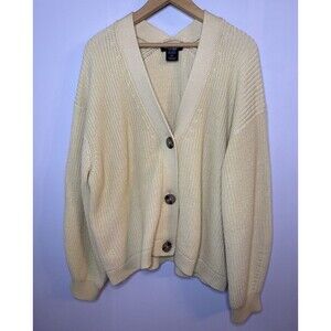 Love & Whimsy Womens Boyfriend Cardigan Sweater‎ XXL Button Cotton Chunky Preppy